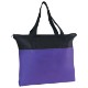 Black Trim Zippered Non-Woven Tote Bag