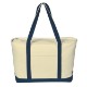 Large Heavy Cotton Canvas Zippered Boat Tote
