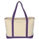 Large Heavy Cotton Canvas Zippered Boat Tote
