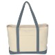 Large Heavy Cotton Canvas Zippered Boat Tote