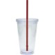 Acrylic Beverage Double Wall Tumbler, 16oz., BPA Free