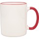 Color Accented Ceramic C Handle Mug, 11oz. - Red