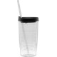 Fun Plastic Tumbler w/ Straw, 15oz., BPA Free