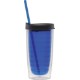 Fun Plastic Tumbler w/ Straw, 15oz., BPA Free
