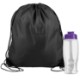 Drawstring Polyester Backpack with Bottle, 27 oz.