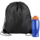 Drawstring Polyester Backpack with Bottle, 27 oz.