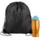 Drawstring Polyester Backpack with Bottle, 27 oz.
