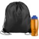 Drawstring Polyester Backpack with Bottle, 27 oz.