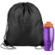 Drawstring Polyester Backpack with Bottle, 27 oz.