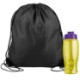 Drawstring Polyester Backpack with Bottle, 27 oz.