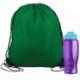 Drawstring Polyester Backpack with Bottle, 27 oz.