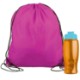 Drawstring Polyester Backpack with Bottle, 27 oz.