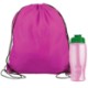 Drawstring Polyester Backpack with Bottle, 27 oz.