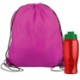 Drawstring Polyester Backpack with Bottle, 27 oz.