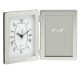 Shiny Silver Desk Clock & Photo Frame
