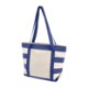 Striped Accent Cotton Canvas Zippered Boat Tote