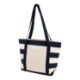 Striped Accent Cotton Canvas Zippered Boat Tote