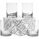 Double Old Fashion "Thank You" Four-Glass Set