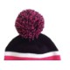 Striped Knit Beanie with Pom Top