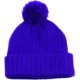 Knit Beanie With Pom Top