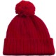 Knit Beanie With Pom Top