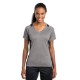 Sport-Tek® Heather Colorblock Contender™ Ladies' V-Neck Performance Tee