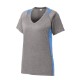 Sport-Tek® Heather Colorblock Contender™ Ladies' V-Neck Performance Tee