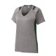 Sport-Tek® Heather Colorblock Contender™ Ladies' V-Neck Performance Tee