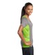 Sport-Tek® Heather Colorblock Contender™ Ladies' V-Neck Performance Tee