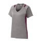 Sport-Tek® Heather Colorblock Contender™ Ladies' V-Neck Performance Tee