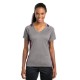 Sport-Tek® Heather Colorblock Contender™ Ladies' V-Neck Performance Tee
