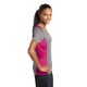 Sport-Tek® Heather Colorblock Contender™ Ladies' V-Neck Performance Tee