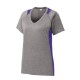 Sport-Tek® Heather Colorblock Contender™ Ladies' V-Neck Performance Tee