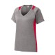 Sport-Tek® Heather Colorblock Contender™ Ladies' V-Neck Performance Tee