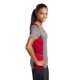 Sport-Tek® Heather Colorblock Contender™ Ladies' V-Neck Performance Tee