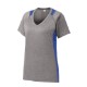 Sport-Tek® Heather Colorblock Contender™ Ladies' V-Neck Performance Tee