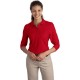 Port Authority® Silk Touch™ Pique Ladies' 3/4 Sleeve Polo