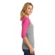 District Made® Perfect Tri™ Ladies' 3/4-Sleeve Raglan