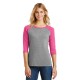 District Made® Perfect Tri™ Ladies' 3/4-Sleeve Raglan