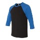 Bella + Canvas® Poly Cotton Unisex Baseball 3/4-Sleeve Tee