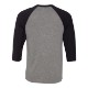 Bella + Canvas® Poly Cotton Unisex Baseball 3/4-Sleeve Tee