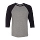 Bella + Canvas® Poly Cotton Unisex Baseball 3/4-Sleeve Tee