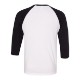 Bella + Canvas® Poly Cotton Unisex Baseball 3/4-Sleeve Tee