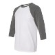 Bella + Canvas® Poly Cotton Unisex Baseball 3/4-Sleeve Tee