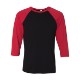 Bella + Canvas® Poly Cotton Unisex Baseball 3/4-Sleeve Tee