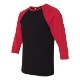 Bella + Canvas® Poly Cotton Unisex Baseball 3/4-Sleeve Tee
