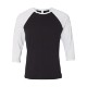 Bella + Canvas® Poly Cotton Unisex Baseball 3/4-Sleeve Tee
