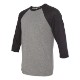 Bella + Canvas® Poly Cotton Unisex Baseball 3/4-Sleeve Tee