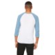 Bella + Canvas® Poly Cotton Unisex Baseball 3/4-Sleeve Tee