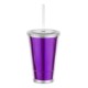 Metallic Slurpy Plastic Tumbler with Straw, 16oz